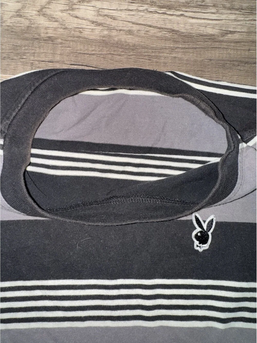 play boy pacsun shirt Stripe Black -grey -white Sz Medium